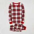 Christmas Family Matching Red Plaid Long-sleeve Pajamas Sets (Flame Resistant) MultiColour image 2