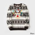 Christmas Family Matching Reindeer Embroidered Allover Pattern Long-sleeve Fuzzy Flannel Tops Multi-color image 5