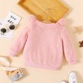 Baby Girl 3D Animal Ears Fuzzy Long-sleeve Pullover Pink image 3