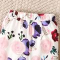 2-Pack Baby Girl 95% Cotton Solid and Floral Print Pants Set Multi-color image 4