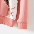 Mommy and Me Pink Spliced Floral Print Long-sleeve Hoodies Pink image 3