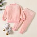 Toddler Teddy Bear Applique Long-sleeve Flannelette Set Pink image 3