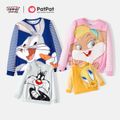 Looney Tunes Family Matching Striped Long-sleeve Cartoon Print Sweatshirts Multi-color image 2