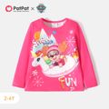 PAW Patrol Toddler Boy/Girl Christmas Letter Print Long-sleeve Tee Hot Pink image 1