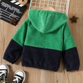 Toddler Boy/Girl Trendy Colorblock Ribbed Corduroy Hooded Jacket Green image 2