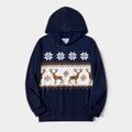 Christmas Family Matching Allover Deer & Snowflake Print Long-sleeve Hoodies ColorBlock image 2