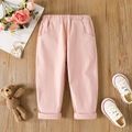 Toddler Girl/Boy Basic Solid Color Elasticized Pants Pink image 1