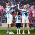 Family Matching Short-sleeve Graphic Blue Soccer T-shirts (Argentina) Blue image 5