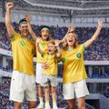 Family Matching Short-sleeve Graphic Yellow Soccer T-shirts (Brazil) Yellow image 3