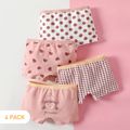 4-Pack Kid Girl Polka dots/Plaid/Heart/Figure Print Underwear Boxer Briefs Multi-color image 1