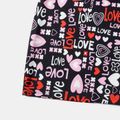 Valentine's Day Mommy and Me Allover Heart & Letter Print Short-sleeve Bodycon Dress or Mesh Dress Black image 5