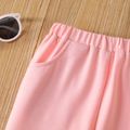 Toddler Girl Heart Embroidered Elasticized Flared Pants Pink image 5