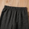 2pcs Toddler Boy Plaid Lapel Collar Long-sleeve Shirt and Elasticized Pants Set Black image 5