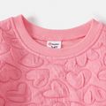 Mommy and Me Pink Heart Textured Long-sleeve Sweatshirts Pink image 4