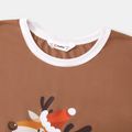 Christmas Family Matching Reindeer & Letter Print Short-sleeve Pajamas Sets (Flame Resistant) Khaki image 3