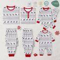 Natal Look de família Manga comprida Conjuntos de roupa para a família Pijamas (Flame Resistant) Branco image 2