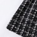 Kid Girl Elegant Tweed Plaid Skirt Black image 4