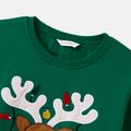 Christmas Deer Embroidered Long-sleeve Family Matching Sweatshirts Green image 3