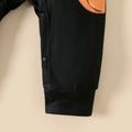 Baby Boy Bear Print Black Long-sleeve Jumpsuit Black-2 image 5