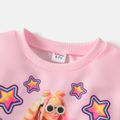 Barbie 2pcs Kid Girl Character Star Print Pink Sweatshirt and Colorblock Leggings Set Pink image 4