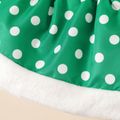 عيد الميلاد 2 قطعة طفلة المخملية القوس الجبهة تقسم البولكا نقطة اللباس العام مع مجموعة عقال أخضر image 4