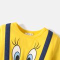 Looney Tunes Toddlre Girl Faux-two Denim Splice Long-sleeve Cotton Dress ColorBlock image 4