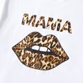 Mommy and Me Cotton Short-sleeve Lips & Letter Print T-shirts and Leopard Pants Sets ColorBlock image 5