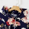 Mommy and Me Allover Floral Print Long-sleeve Drawstring Hoodie Dresses Tibetanblue image 3