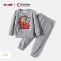 Tom and Jerry 2pcs Toddler Girl/Boy Textured Sweatshirt and Elasticized Pants Set Grey image 1
