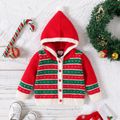 Baby Boy/Girl Allover Pattern Hooded Long-sleeve Knitted Sweater Cardigan Multi-color image 1