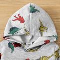 2pcs Baby Boy Allover Dinosaur Print Grey Long-sleeve Hoodie and Sweatpants Set Grey image 3