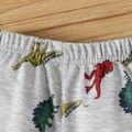 2pcs Baby Boy Allover Dinosaur Print Grey Long-sleeve Hoodie and Sweatpants Set Grey image 5
