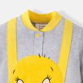 Looney Tunes Baby Boy/Girl 95% Cotton Long-sleeve Faux-two Animal Embroidered Jumpsuit Pale Yellow image 5