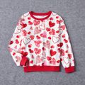 Valentine's Day Mommy and Me Allover Red Heart Print Long-sleeve Sweatshirts Red image 2
