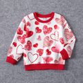 Valentine's Day Mommy and Me Allover Red Heart Print Long-sleeve Sweatshirts Red image 4