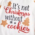 Christmas Family Matching Gingerbread Man & Letter Print Raglan-sleeve Naia Pajamas Sets (Flame Resistant) Red image 4