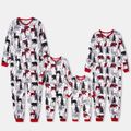 Christmas Family Matching Allover Print Long-sleeve Zipper Onesies Pajamas (Flame Resistant) REDWHITE image 4