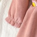 طفلة يونيكورن مطرزة الوردي سروال قصير كشكش فستان طويل الأكمام زهري image 5