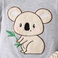 2pcs Baby Boy/Girl 95% Cotton Long-sleeve Koala Graphic Romper and Pants Set Lightgrey image 3