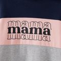 Mommy and Me Letter Print Colorblock Fleece Lined Hoodie Dresses ColorBlock image 3
