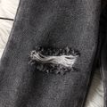 Toddler Boy Trendy 100% Cotton Ripped Denim Jeans Grey image 4