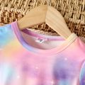 Toddler Girl Tie Dyed Unicorn Print Long-sleeve Dress Multi-color image 4