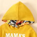 3pcs Baby Girl Letter Print Long-sleeve Hoodie and Allover Sunflower Leopard Pants with Headband Set Ginger-2 image 3