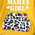 3pcs Baby Girl Letter Print Long-sleeve Hoodie and Allover Sunflower Leopard Pants with Headband Set Ginger-2 image 4