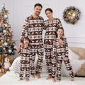Natal Look de família Manga comprida Conjuntos de roupa para a família Pijamas (Flame Resistant) Café image 3