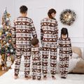 Natal Look de família Manga comprida Conjuntos de roupa para a família Pijamas (Flame Resistant) Café image 4