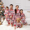 Christmas Family Matching Allover Print Red Long-sleeve Pajamas Sets (Flame Resistant) Multi-color image 3