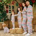 Allover Christmas Print Long-sleeve Family Matching Pajamas Set(Flame Resistant) Multi-color image 3