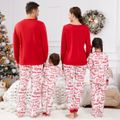 Christmas Family Matching Long-sleeve Letter Print Red Pajamas Sets (Flame Resistant) Red-2 image 3