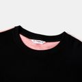 Mommy and Me Heart & Letter Embroidered Colorblock Waffle Textured Long-sleeve Sweatshirts Pink image 3